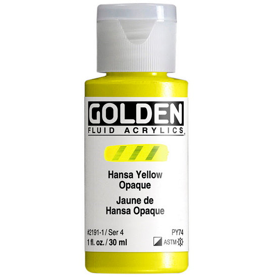 Acrylique fluide - 1 oz  jaune hansa opaque  s4