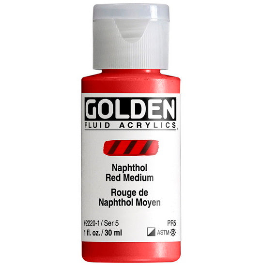 Acrylic fluid - 1 oz  medium naphthol red  s5