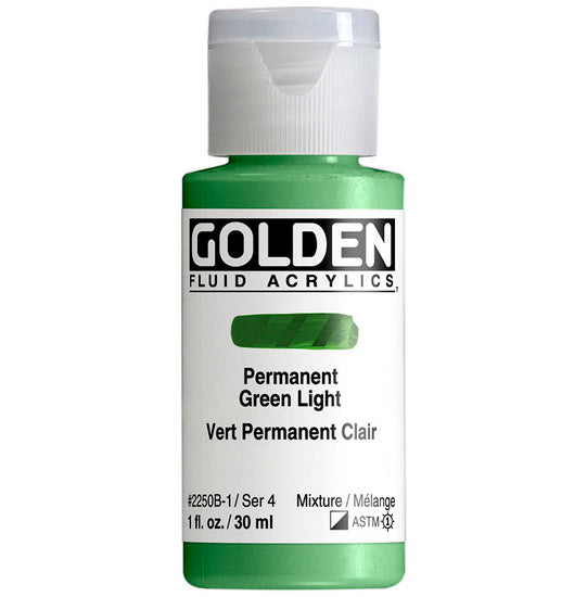 Acrylic fluid - 1 oz  light permanent green  s4