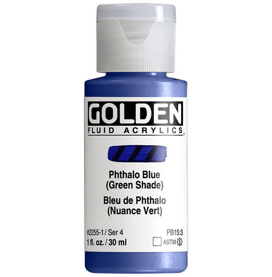 Acrylique fluide - 1 oz  bleu phthalo nuance verte  s4