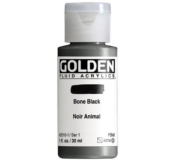 Acrylic fluid - 1 oz  bone black  s1