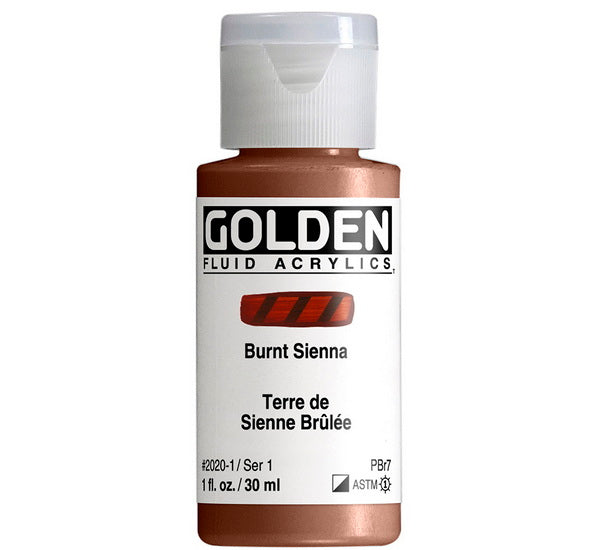 Acrylique fluide - 1 oz  sienne brulée  s1