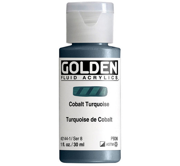Acrylique fluide - 1 oz  turquoise de cobalt  s8