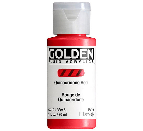 Acrylic fluid - 1 oz  quinacridone red  s6