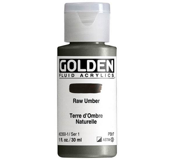 Acrylic fluid - 1 oz  raw umber  s1