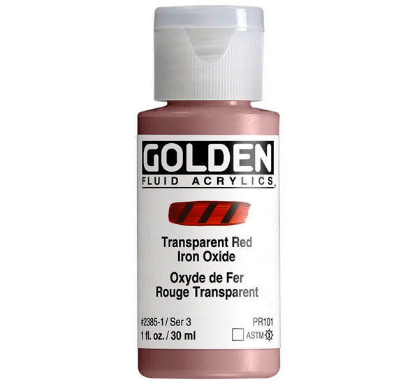 Acrylique fluide - 1 oz  oxyde de fer rouge transparent  s3