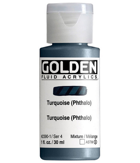 Acrylic fluid - 1 oz  phthalo turquoise  s4