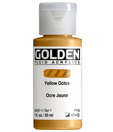 Acrylique fluide - 1 oz  ocre jaune  s1