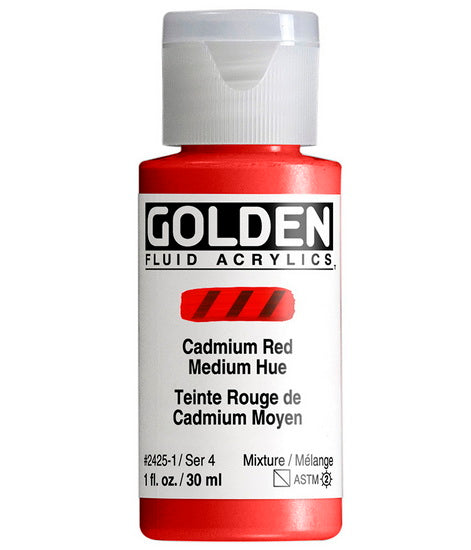 Acrylique fluide - 1 oz  rouge cadmium moyen imitation  s4