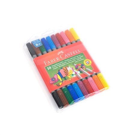 Set of 10 double-ended washable markers
