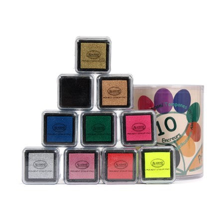 Set of 10 pads based pigment ink