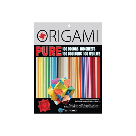PURE Colour Origami Paper - 100 Sheets, Assorted Colours