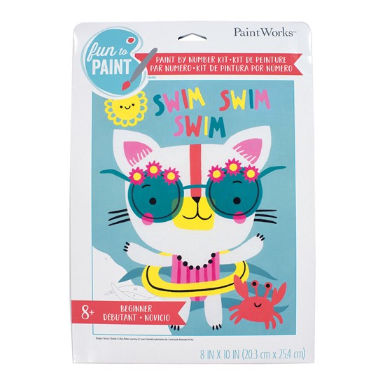 Paint by Numbers - Swimming Cat