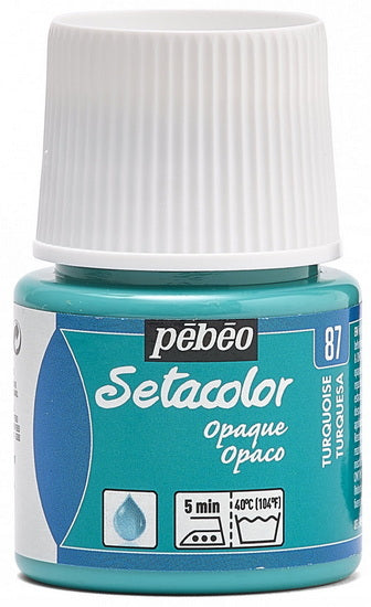 Peinture textile - setacolor - 45ml - opaque - turquoise