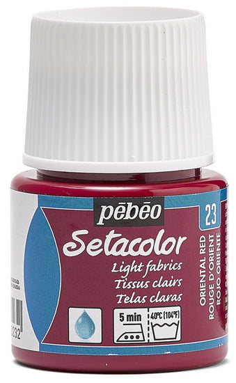 Peinture textile - setacolor - 45ml - t.clair - rouge orient