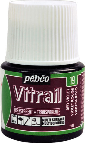Peinture verre - vitrail - 45ml - violet rouge