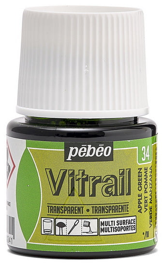 Peinture verre - vitrail - 45ml - vert pomme