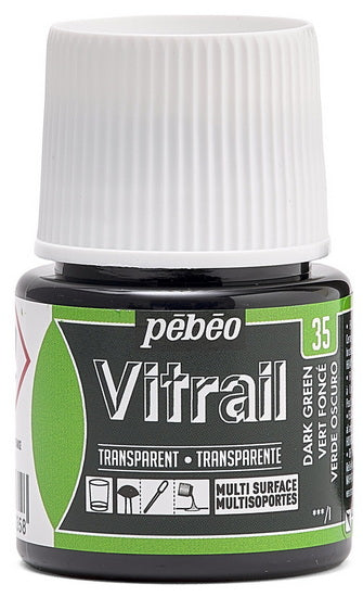 Peinture verre - vitrail - 45ml - vert fonce