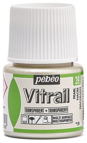 Peinture verre - vitrail - 45ml - nacre