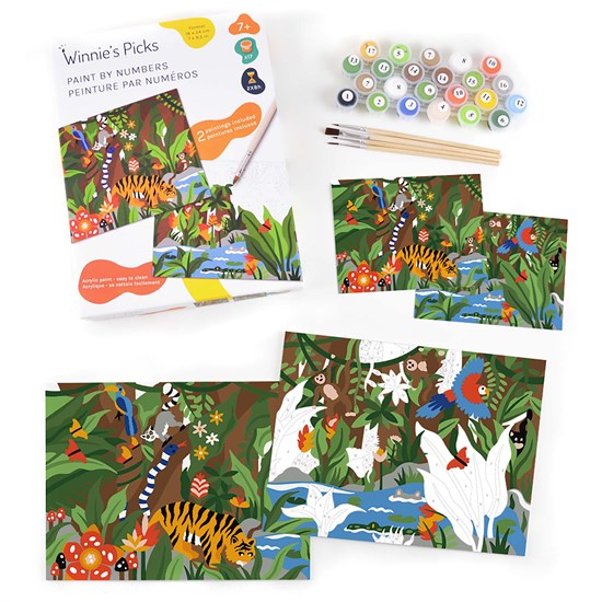 Kit peinture par numéro pour enfant - jungle