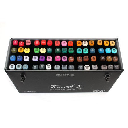 Set of 60 touch dual tip markers b
