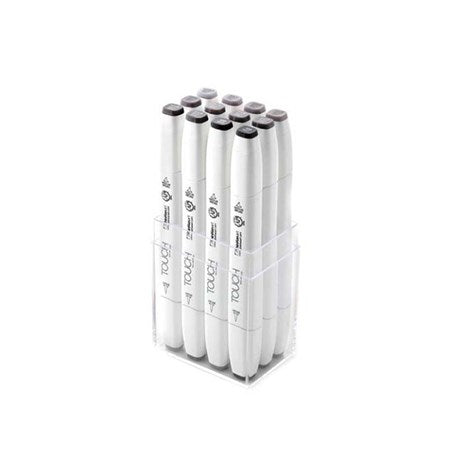 Set of 12 Touch Brush Marker Warm Grey