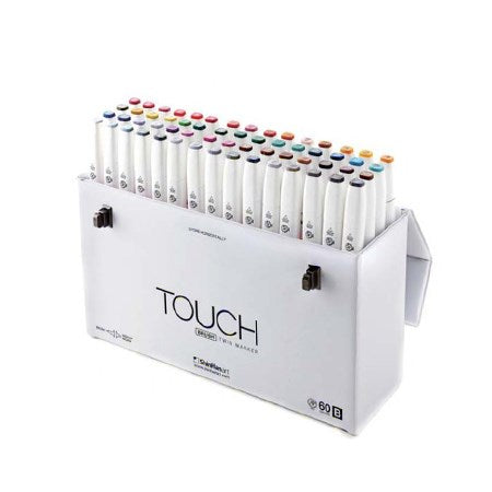 Set of 60 touch brush tip markers b