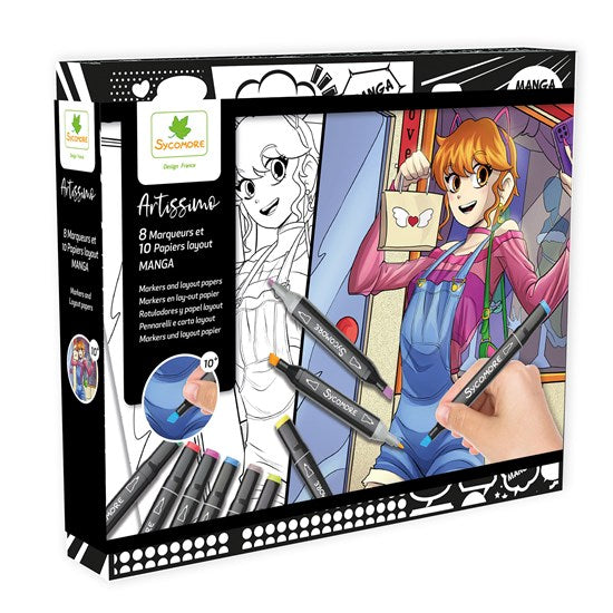 Kit artissimo - layout et marqueurs, manga fille