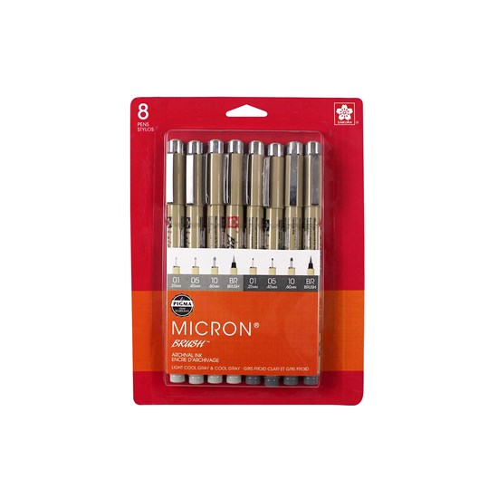 Set of 3 pigma micron markers gray tones