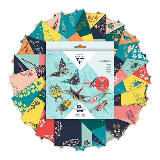 Feiulles origami à motifs Insectes