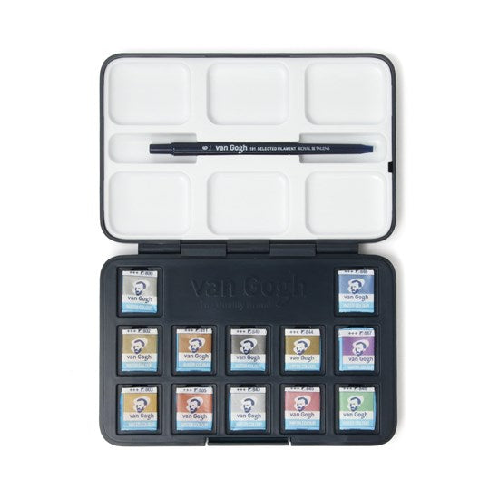 Van Gogh Watercolour Set Half Pans  Metallic/Interference (12)