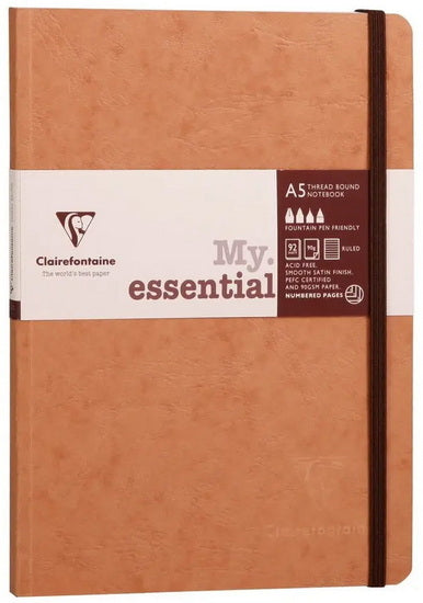 Age Bag Notebook - Dot Grid, Stitch-Bound, A5 Tan