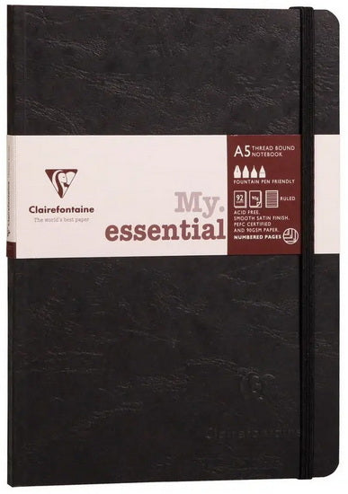 Age Bag Notebook - Dot Grid, Stitch-Bound, A5 Black