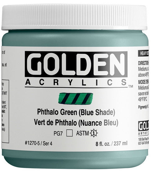 Acrylique haute viscosité - 8 oz  vert phthalo nuance bleu  s4