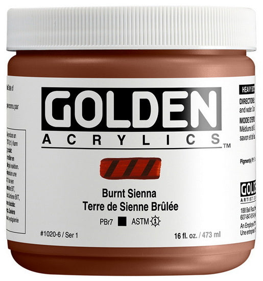 Acrylic heavy body - 16 oz  burnt sienna  s1