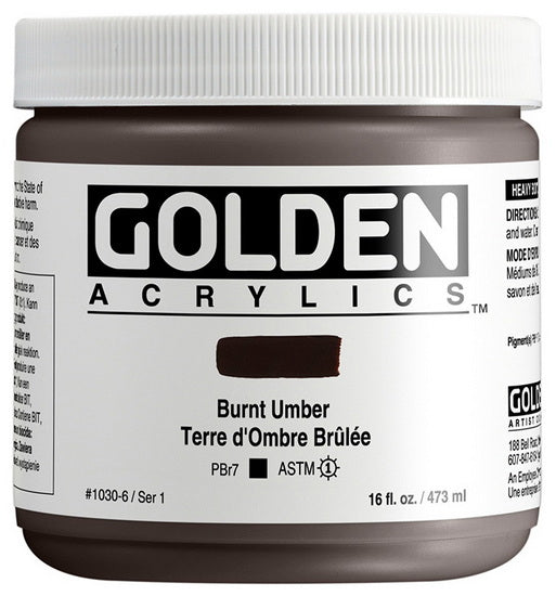 Acrylic heavy body - 16 oz  burnt umber  s1