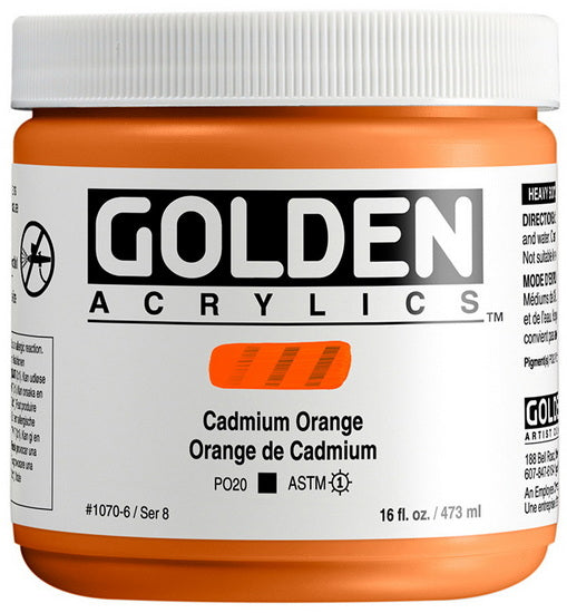Acrylic heavy body - 16 oz  cadmium orange  s8
