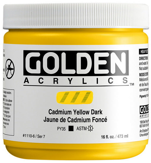 Acrylic heavy body - 16 oz  cadmium yellow dark  s7