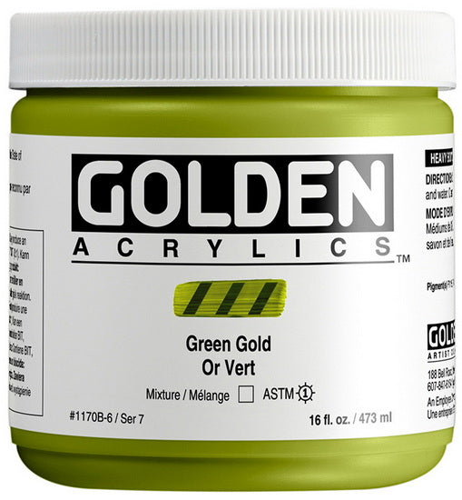 Acrylic heavy body - 16 oz  green gold  s7