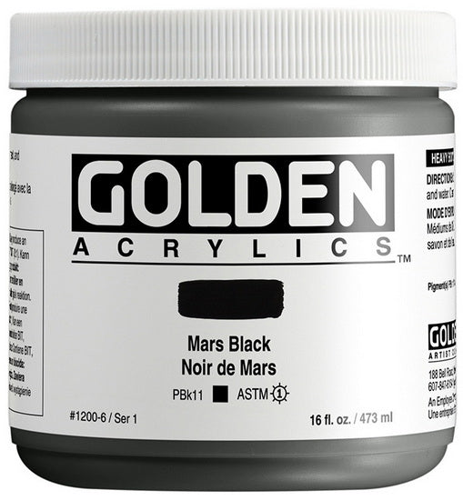 Acrylic heavy body - 16 oz  mars black  s1