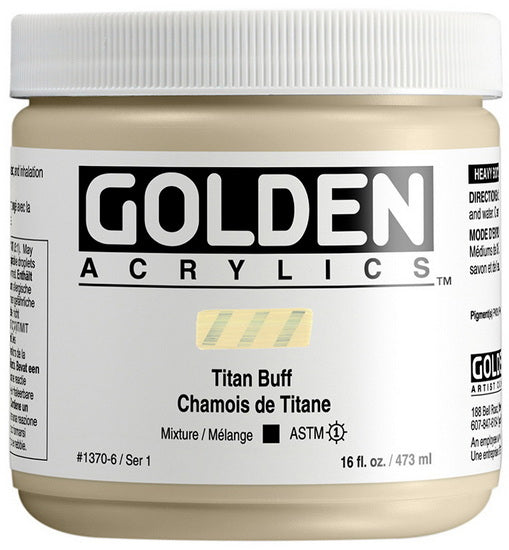 Acrylic heavy body - 16 oz  titanium buff  s1
