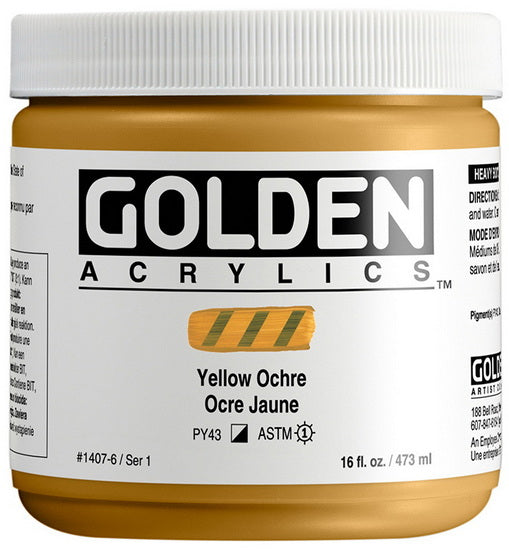 Acrylic heavy body - 16 oz  yellow ochre  s1