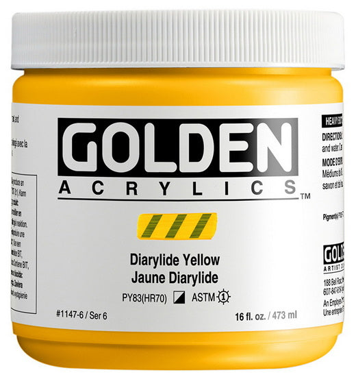 Acrylic heavy body - 16 oz  diarylide yellow  s6