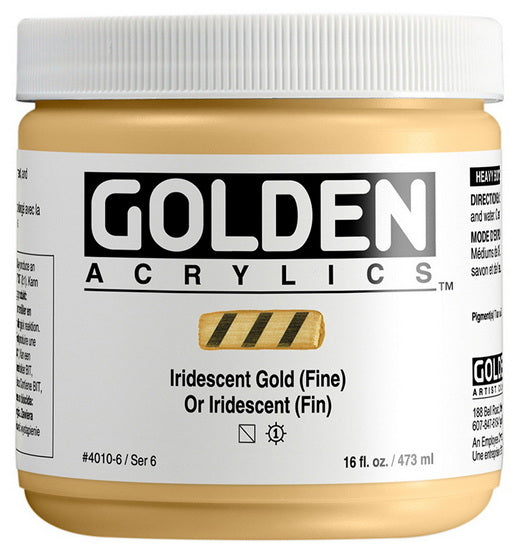 Acrylic heavy body - 16 oz  iridescent gold fine  s6