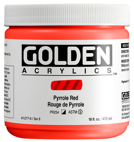 Acrylic heavy body - 16 oz  pyrrole red  s8