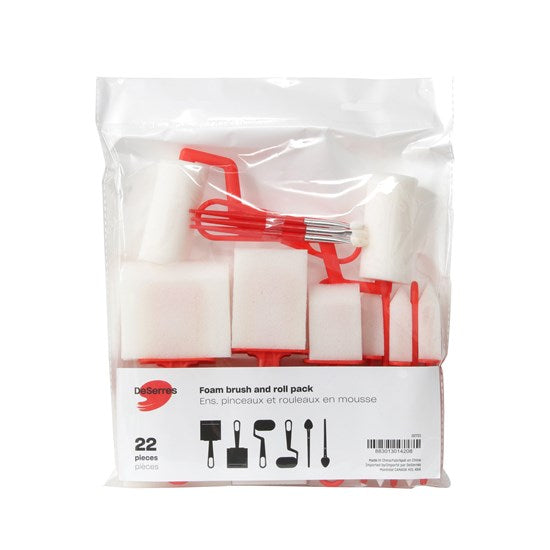 Foam brush/roll set of 22