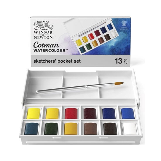 Set of 12 Half Pan Cotman Sketchers Watercolour