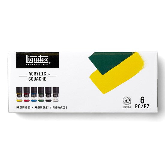 Set of 6 Acrylic Gouache Primary - 22ml