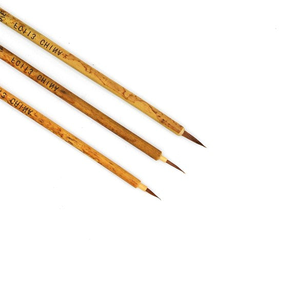 Pinceaux ronds avec poils de martre doré, paquet de 3