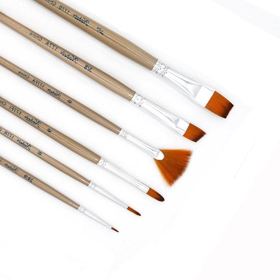 Pinceaux assortis synthétiques, paquet de 6